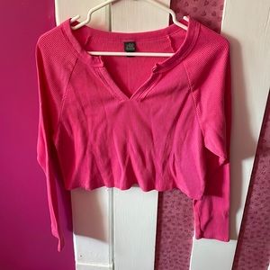 Pink target crop top